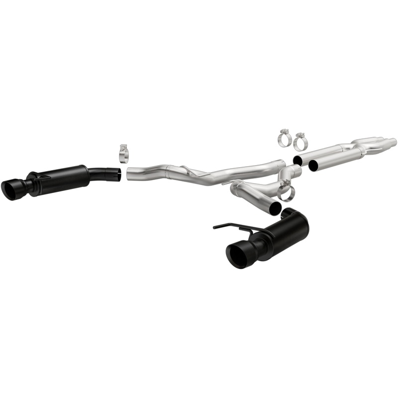 MagnaFlow Cat-Back 15-16 Ford Mustang 5.0L V8 Competition SS 3in Dual Split Rear 4.5in Black Tips (19254)