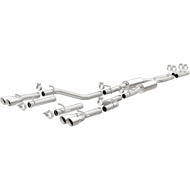 MagnaFlow Cat-Back, SS, 2.5in, Quad Split Rear 3.5in Tip 2015 Dodge Challenger R/T 5.7L (19209)