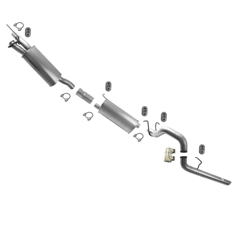 Pipes Dual Muffler Tail Pipe For 11-2016 Ford F250 Super 6.2L w 141.8" Wheelbase