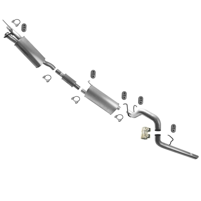 Pipes Dual Muffler Tail Pipe For 11-2016 Ford F250 Super 6.2L w 158" Wheelbase