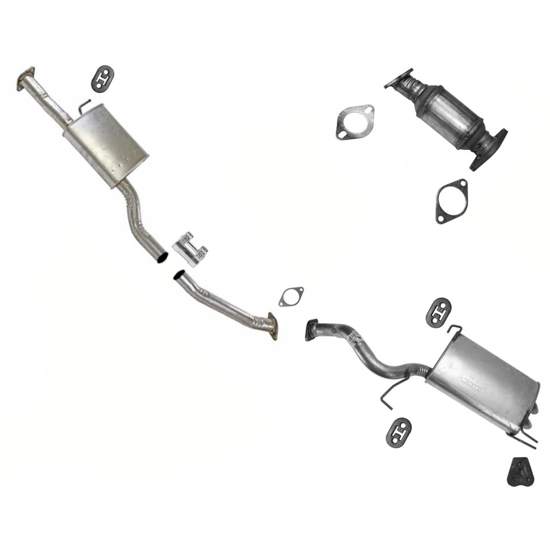 Converter Resonator Pipe Dual Outlet Rear Muffler for 2011-2013 KiA Sorento 3.5L