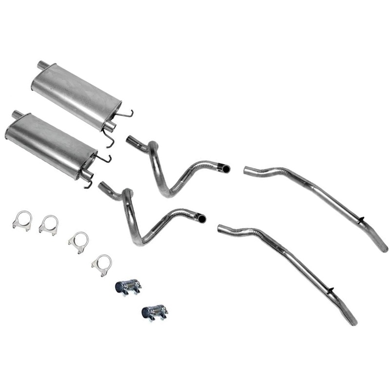 Dual Muffler Dual Tail Pipe for Lincoln Town Car 1995 1996 1997 4.6L