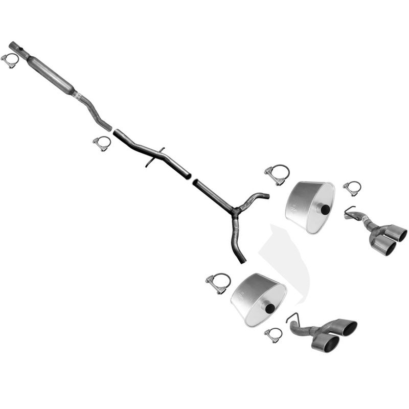 Dual Muffler Exhaust Pipe System Made in USA Fits For 2006-2011 Cadillac DTS 4.6