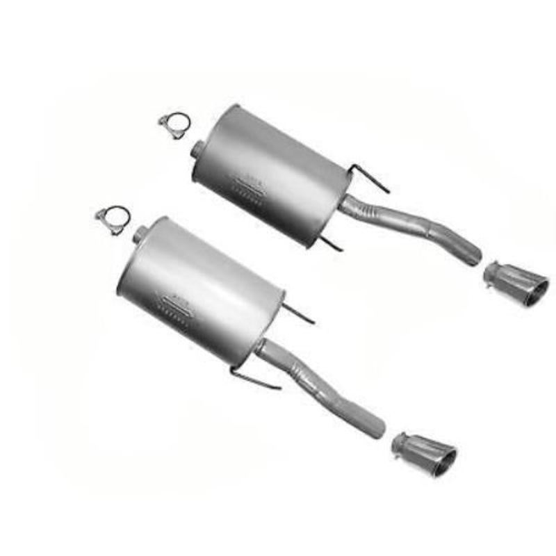 Dual Rear Mufflers with Chrome Tips For 2006-2016 Chevrolet Impala 3.6L 3.9L 5.3