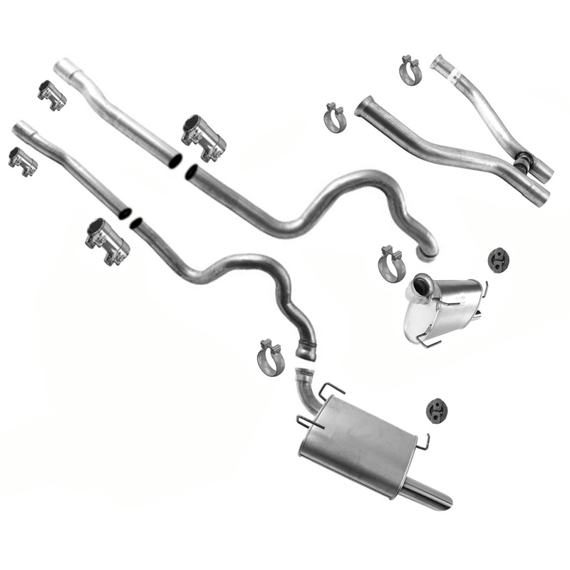 Exhaust System Extension Pipes Dual Muffler For Ford Mustang 2011-2014 5.0L