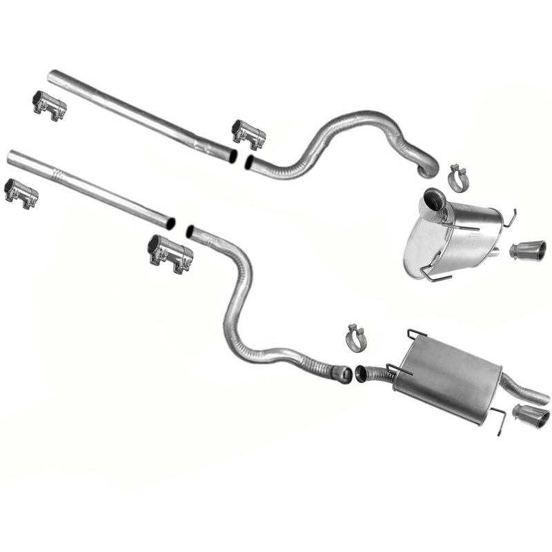 Exhaust System Extension Pipes Dual Muffler For Ford Mustang 3.7L 2011-2014