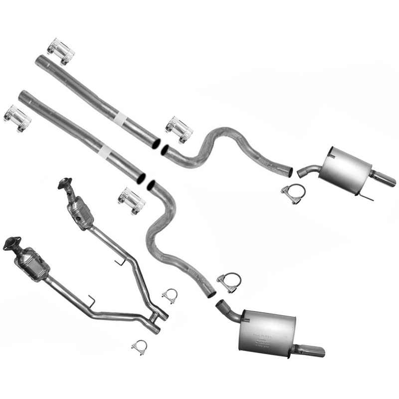 Exhaust System Extension Pipes Dual Muffler For Ford Mustang 4.6L 2005-2009