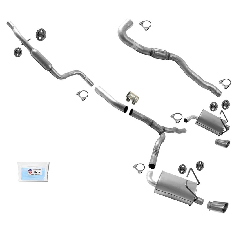 Flex Pipe Ext Pipe Exhaust System Dual Mufflers for 2011-2017 Dodge Journey 3.6L