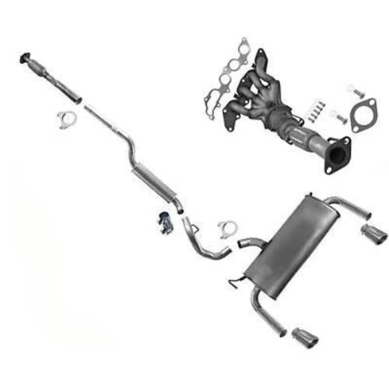 Made in USA Exhaust Resonator Pipes Muffler for Ford Escape 2013-2019 2.5L Eng.