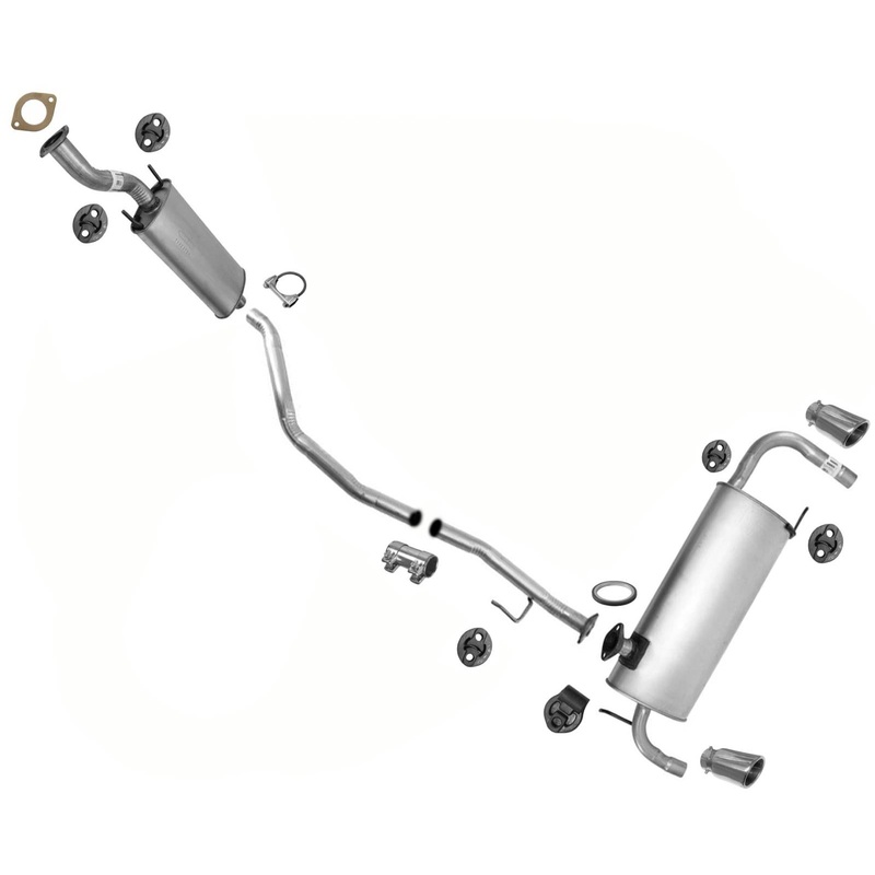 Middle Muffler Pipe Rear Muffler with Chrome Tips for Nissan Murano 2009-2014
