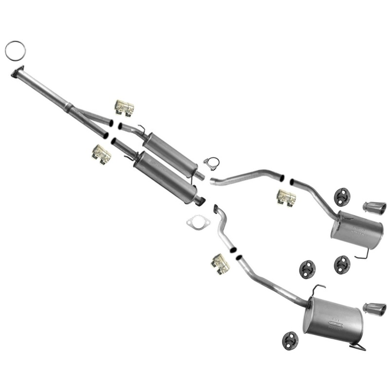 Resonator Dual Pipes & Mufflers Exhaust System for 2007 2008 2009 Acura MDX 3.7L