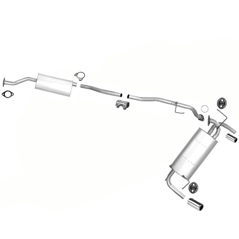 Resonator Extension Pipe and Dual Muffler w Chrome Tips for Nissan Murano 03-07