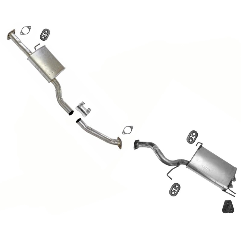 Resonator Extension Pipe Dual Outlet Rear Muffler for 2011-2013 KiA Sorento 3.5L