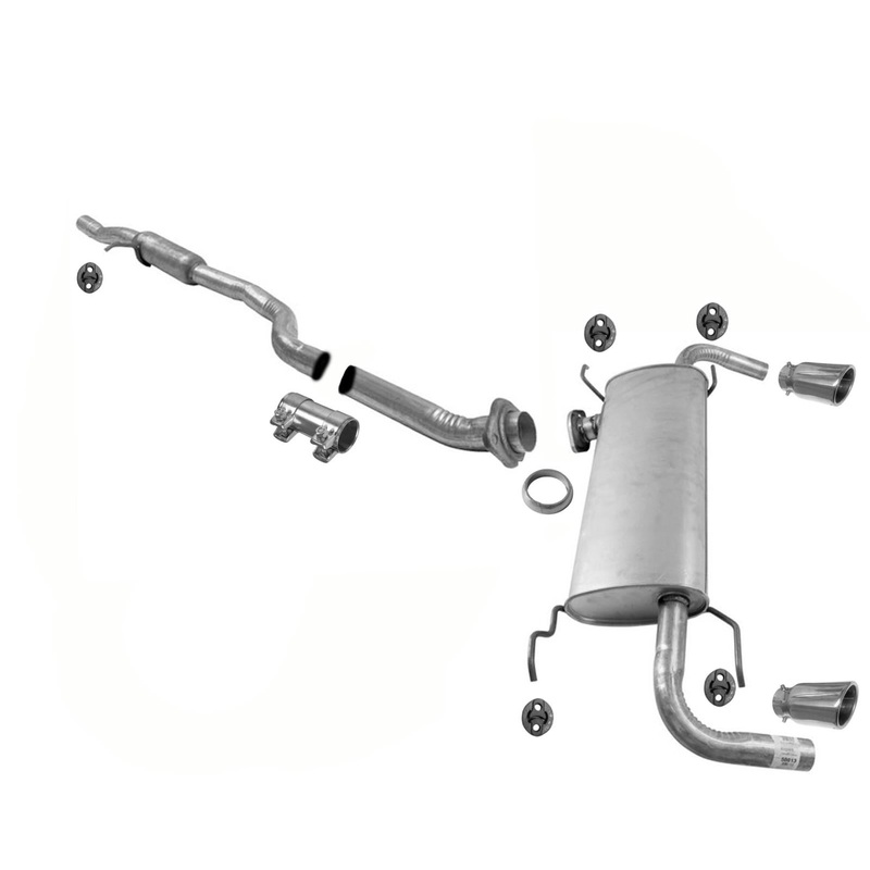 Weld On Extension Pipe Resonator Dual Rear Muffler for 2007-2012 CX-7 CX7 2.3L