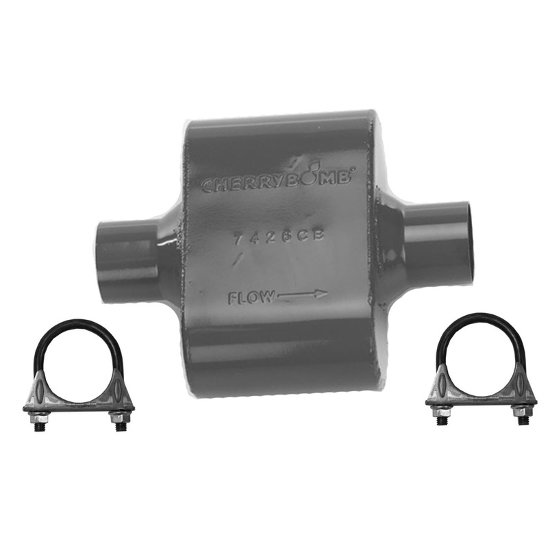 Cherry Bomb 7426CB Muffler 12 inch OAL, 6 in Body, 2.5" Inlet  2.5" Outlet