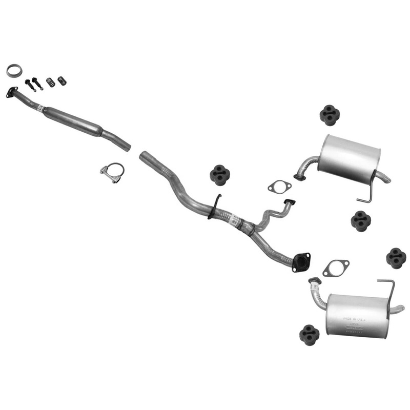 Dual Mufflers Resonator Pipe Exhaust System for Subaru Outback 2005 2.5L