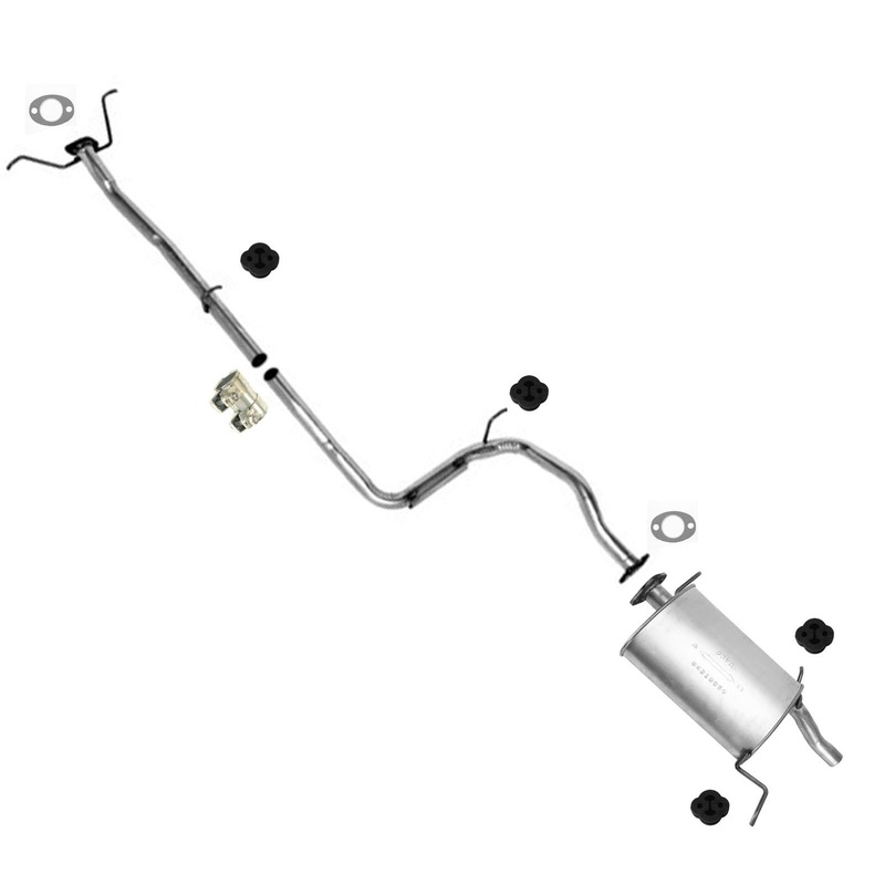 Exhaust System Pipe Rear Muffler W/ Gaskets Fits for 1988-1993 Ford Festiva