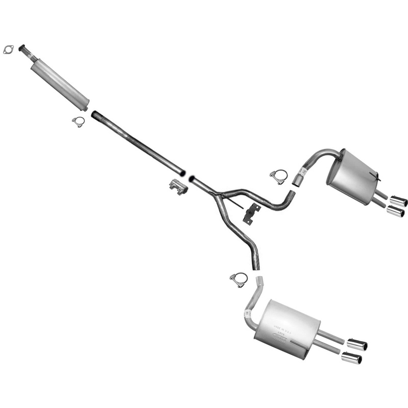 Extension Pipe Resonator Dual Mufflers Exhaust System For Nissan Maxima 04-2008