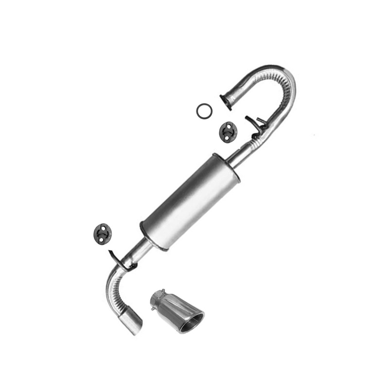 Rear Muffler Assembly With Hangers & Tip For Scion TC 2011-2016