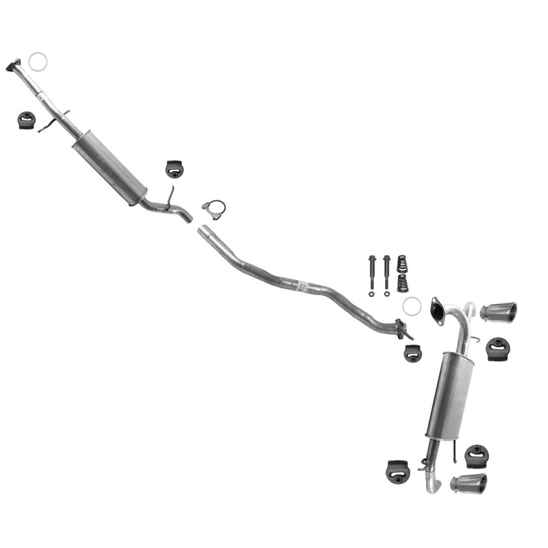 Resonator Extension Pipe Dual Outlet Muffler Exhaust System For Acura RDX 07-12