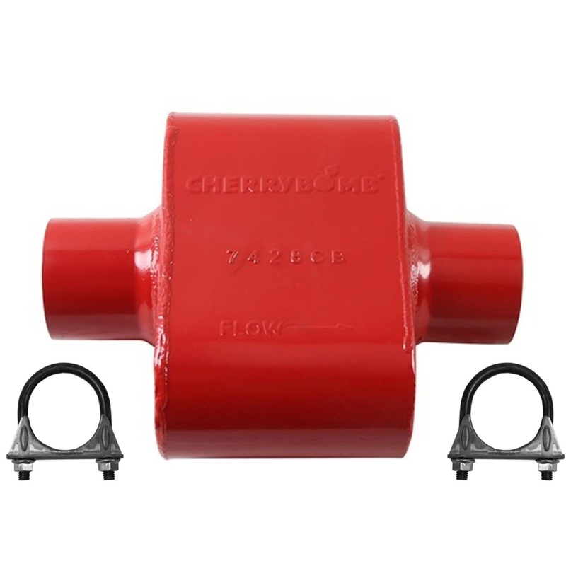 Cherry Bomb 7428CB Muffler 12 inch OAL, 6 in Body, 3" Inlet  3" Outlet