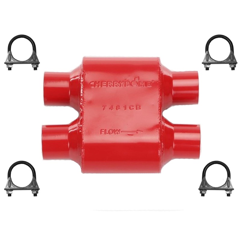 Cherry Bomb 7481CB Muffler 12 inch OAL, 6 in Body, 2.5" Inlet  2.5" Outlet