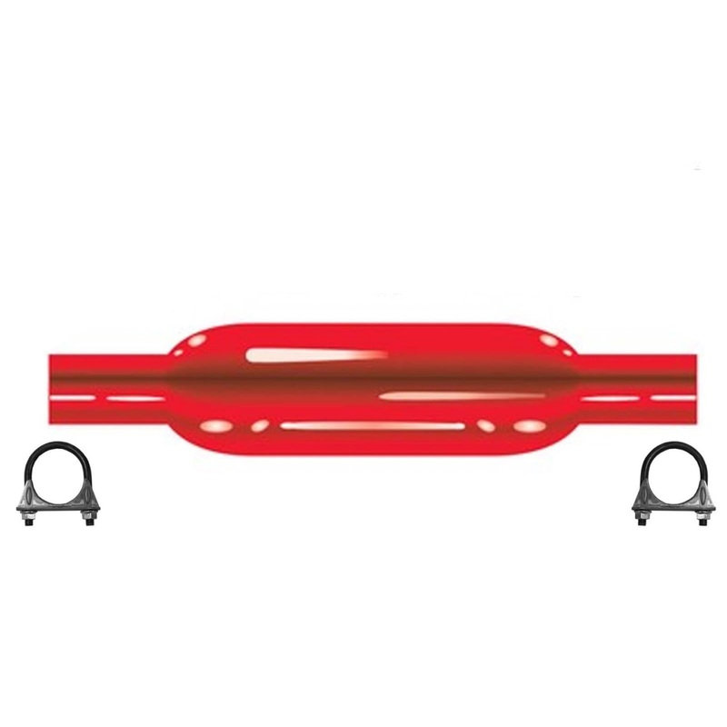 Cherry Bomb 87520CB Muffler 12 inch OAL, 8 in Body 2.0" Inlet  2.0" Outlet