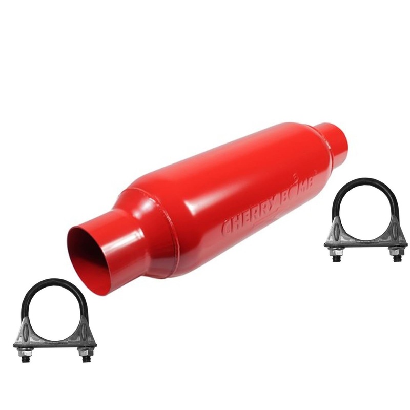 Cherry Bomb M80400 Muffler 19 inch OAL, 13 in Body 4.0" Inlet  4.0" Outlet