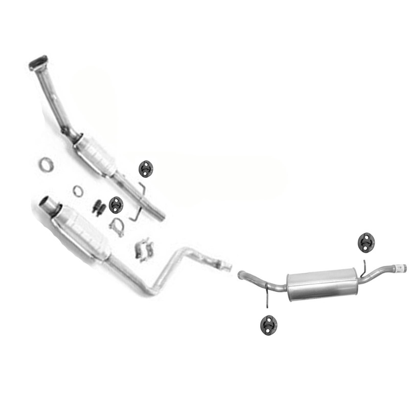 Complete Catalytic Converter Pipe Resonator Muffler for 00-05 Toyota Echo Sedan