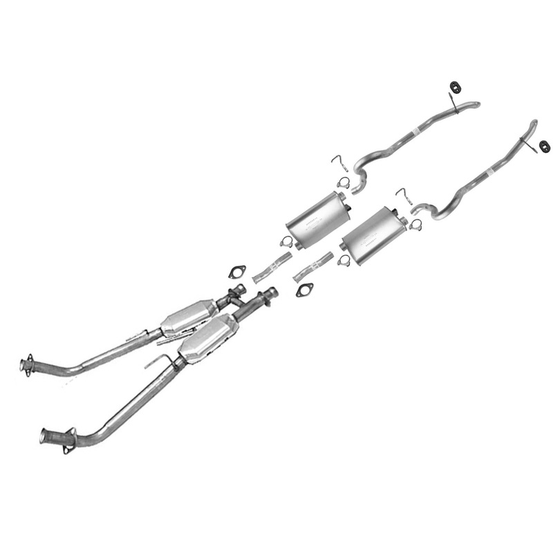 Dual Muffler Exhaust System Dual Tail Pipes For Ford Mustang GT 1987-1993 5.0L