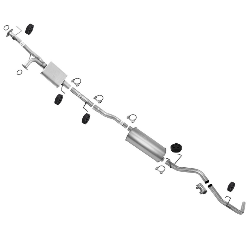 Exhaust Pipe System Frt + Rear Mufflers, Tail Pipe for Toyota Tundra 4.7L 03-06