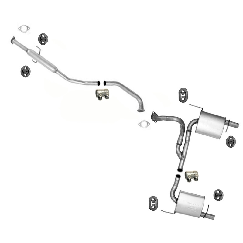 Extension Pipe Mufflers Dual Exhaust System For 2003-2008 Hyundai Tiburon 2.0L
