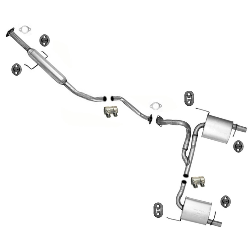Extension Pipe Mufflers Dual Exhaust System For 2003-2008 Hyundai Tiburon 2.7L