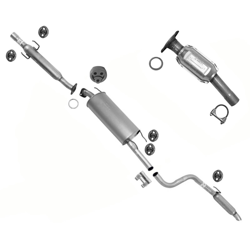 Front Resonator Rear Muffler Tail Pipe For 04-06 Toyota Sienna All Wheel Drive