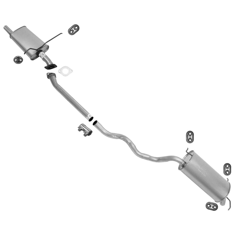 Middle Muffler Extension Pipe & Rear Muffler Hangers For 2001-2006 Santa Fe 2.7L