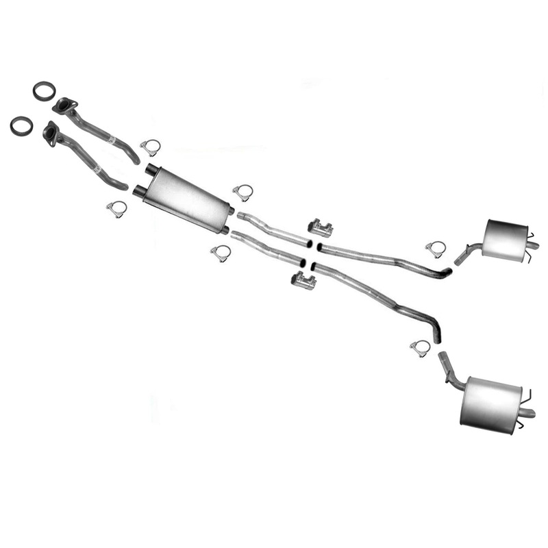 Pipes Middle Resonator Dual Muffler Exhaust System for Cadillac CTS 04-07 3.6L