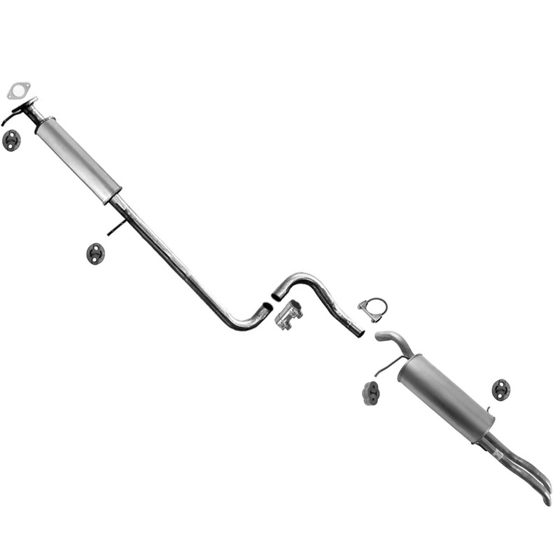 Rear Resonator & Muffler For 11-13 Ford Fiesta 4Dr Sedan Dual Outlet Muffler