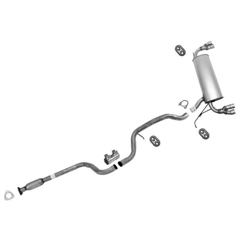Resonator Pipe Dual Outlet Muffler Exhaust System for 99-05 Pontiac Grand Am GT