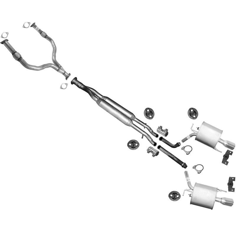Resonator Y Pipe Dual Exhaust Rr Mufflers For 2007-13 Infiniti G35 G37 Sedan RWD