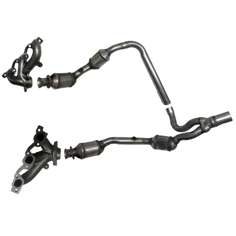 4 Catalytic Converters Engine Y Pipe Exhaust Manifolds for Jeep Wrangler 07-11