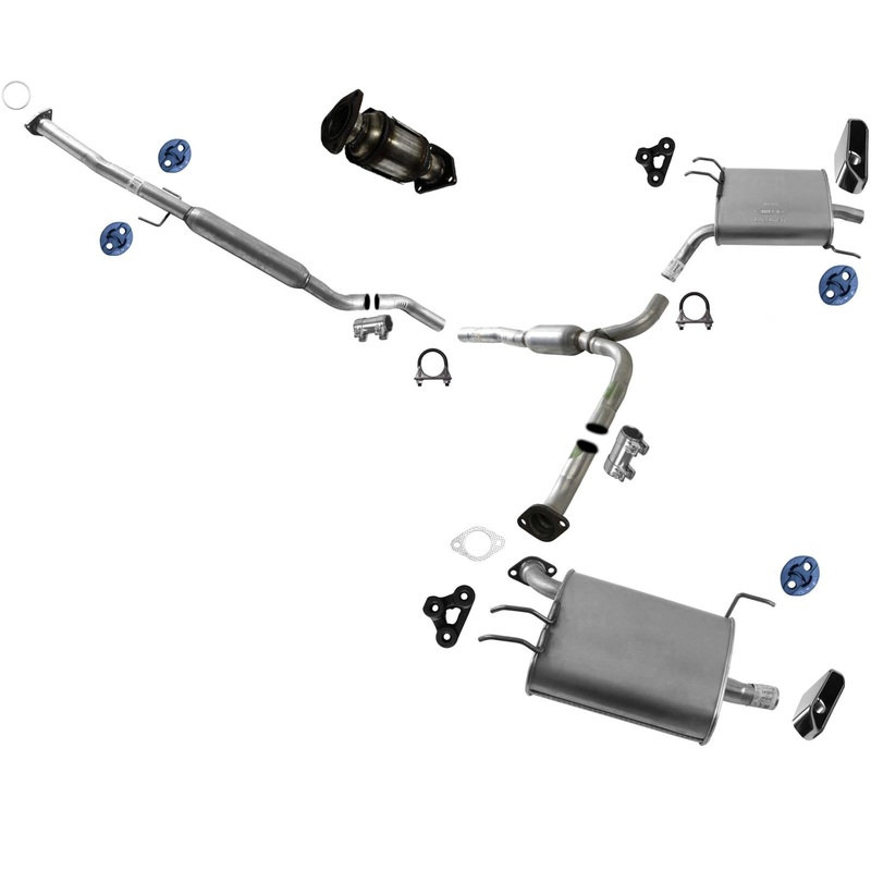 Converter Resonator Rear Dual Muffler Exhaust System For Acura TL 3.5L 09-2014
