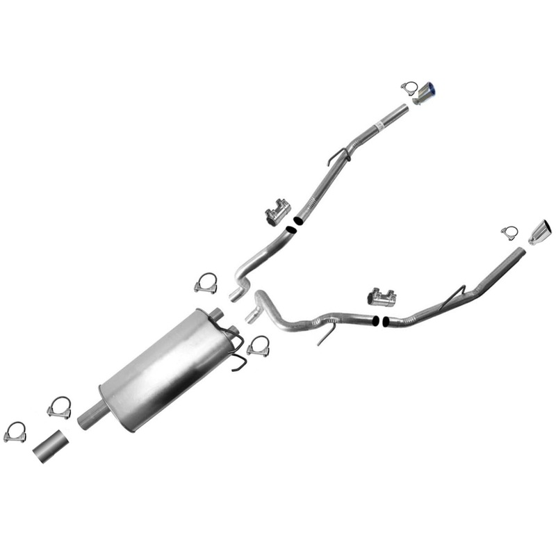Dual Exhaust Weld On Muffler Low Restriction Tail Pipes For Ram 1500 09-16 5.7L