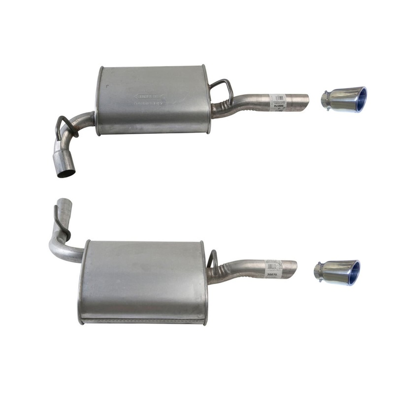 Dual Rear Muffler with Chrome Tips for Lincoln MKZ 2007 2008 2009 2010 2012 3.5L