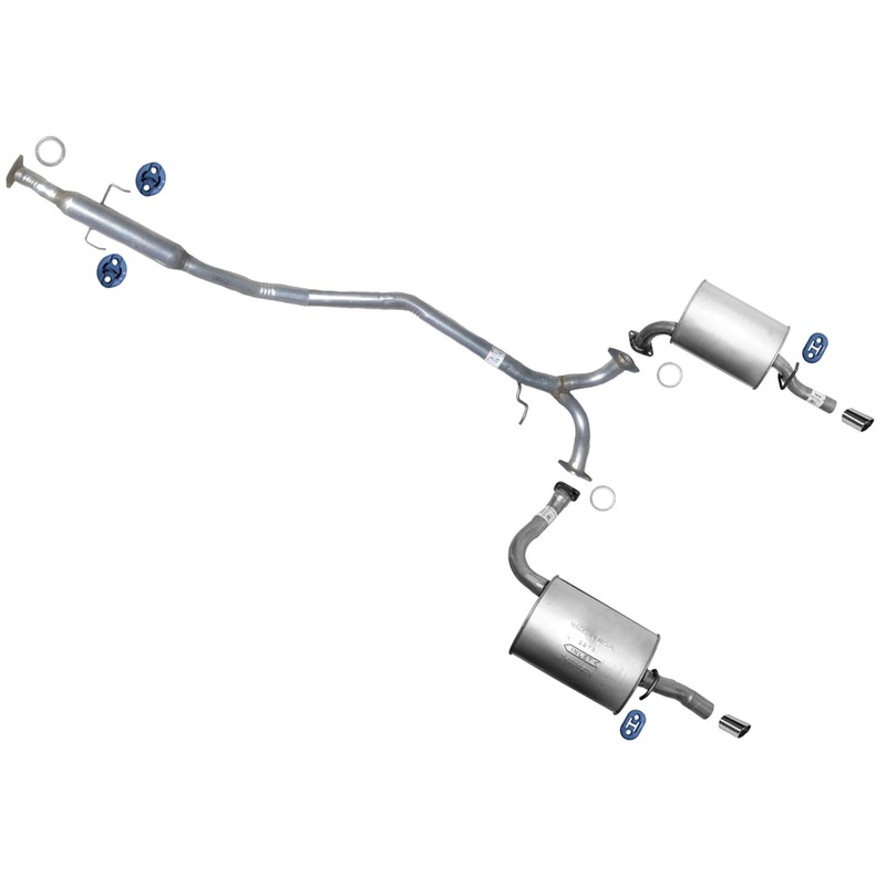 Exhaust System Resonator Dual Mufflers For Mazda 6 03-08 2.3L FWD Natural Aspir