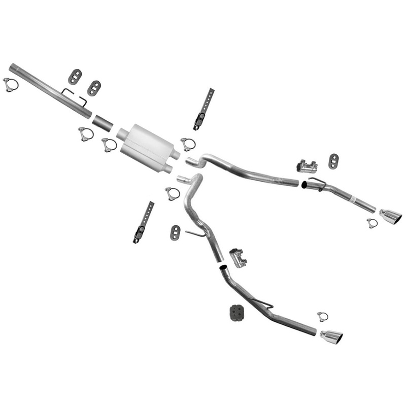 High Flow Performance Muffler Dual Exhaust Tail Pipes For Ram 1500 2009-2016 5.7