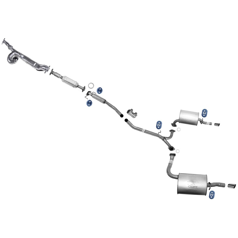 Rear Catalytic Converter Resonator & Mufflers Exhaust System For Mazda 6 06-08