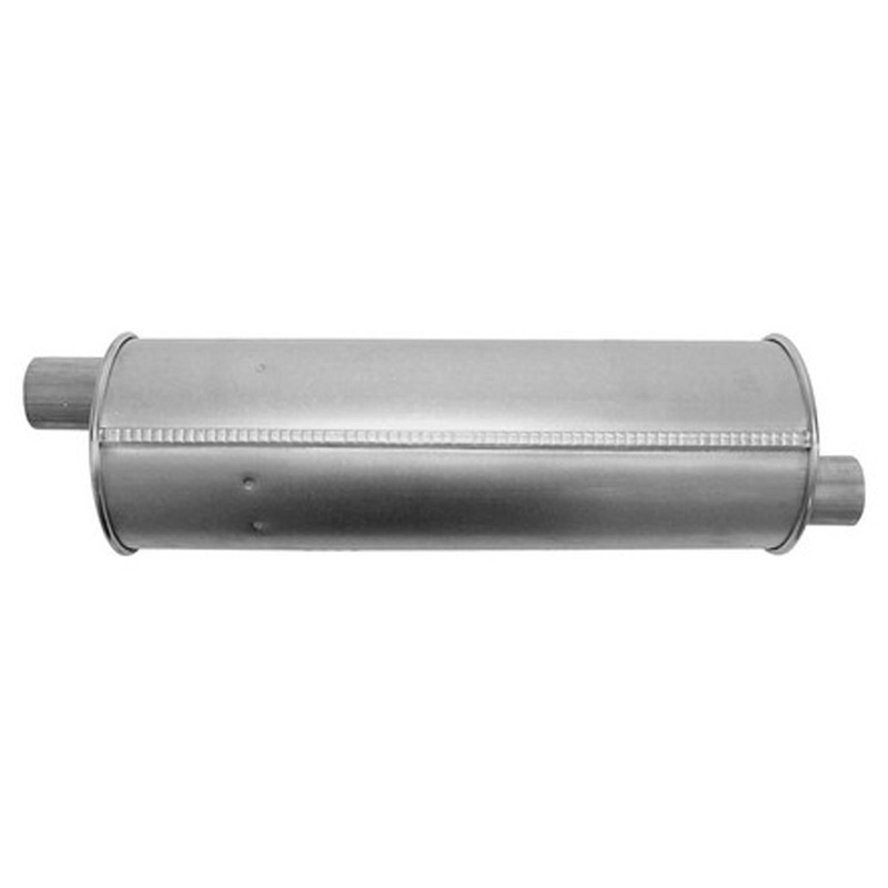 (2) 6" Round Universal Muffler 33" OAL 2.00ID 2.00ID Offset Offset