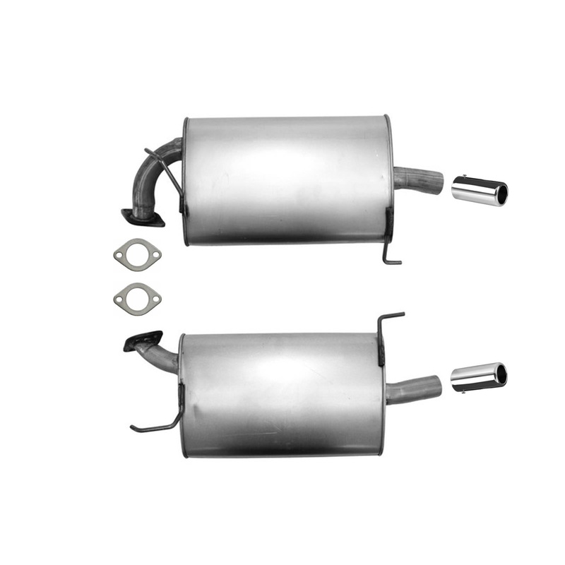 Dual Left Right Rear Mufflers Chrome Tips Gaskets For Acura TL 1999-2003 3.2L