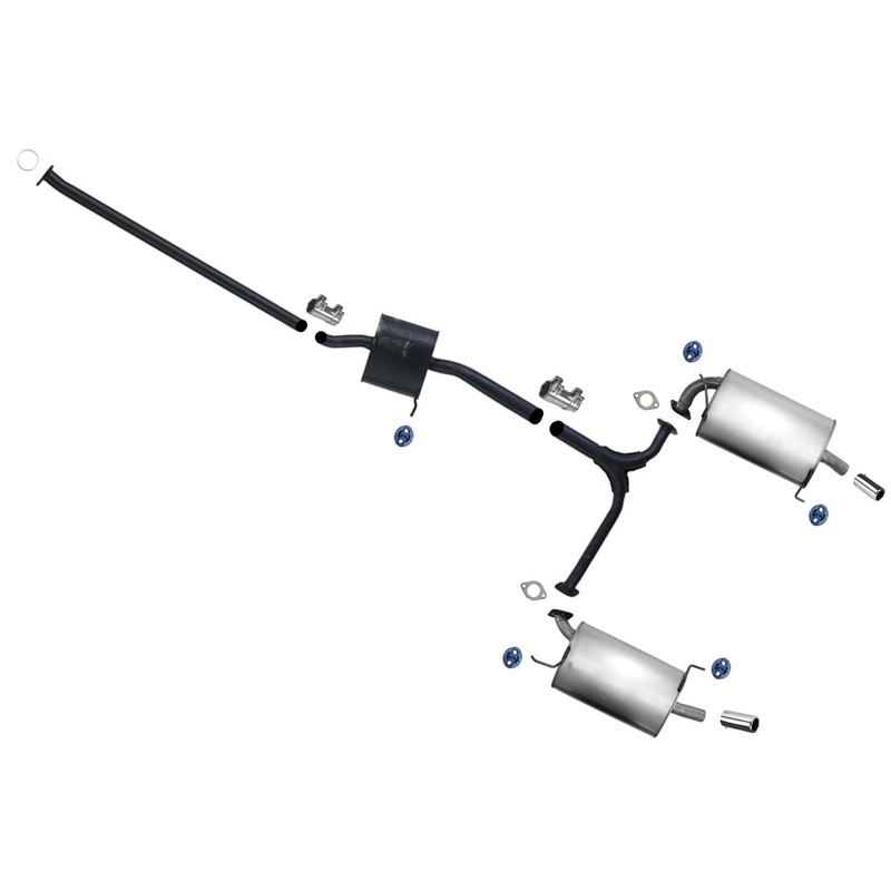 Middle Resonator Rear Left & Right Mufflers With Gaskets For Acura TL 99-03 3.2L