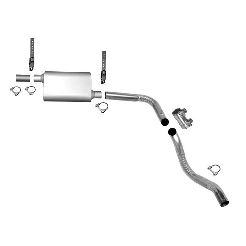 Weld on Muffler Tail Pipe Exhaust for V10 V1500 Suburban 1500 1988-1991 5.7L
